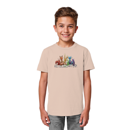 All Colors Matter! Regenbogen Tiere für Vielfalt - Kids Organic Shirt