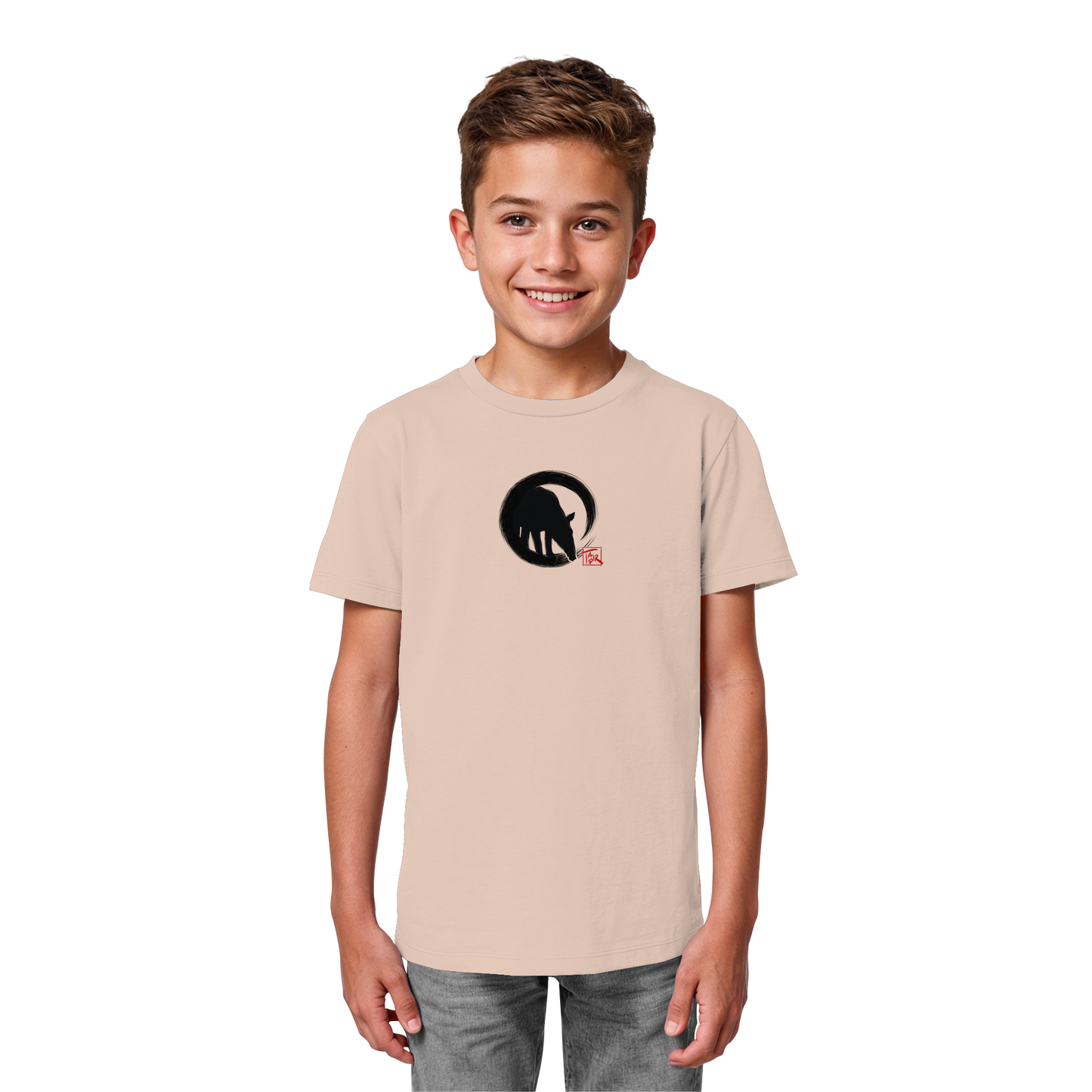 Zen Tapir im japanischen Enso Kreis - Kids Organic Shirt