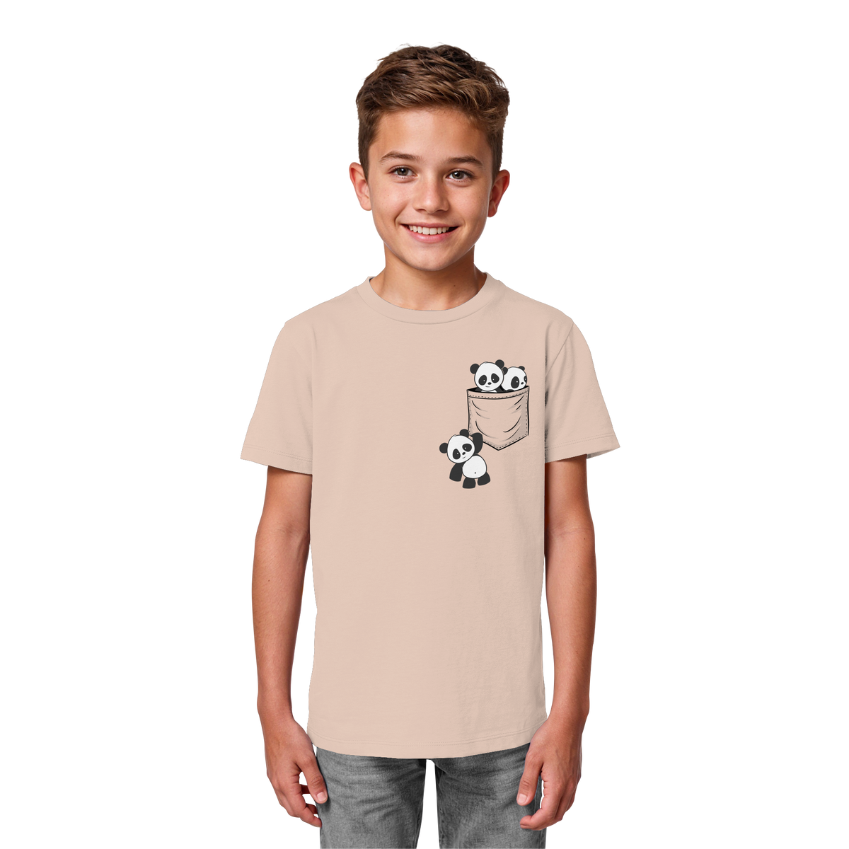 Kawaii Pandas in der Tasche - Kids Organic Shirt