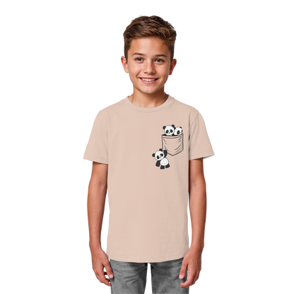 Kawaii Pandas in der Tasche - Kids Organic Shirt