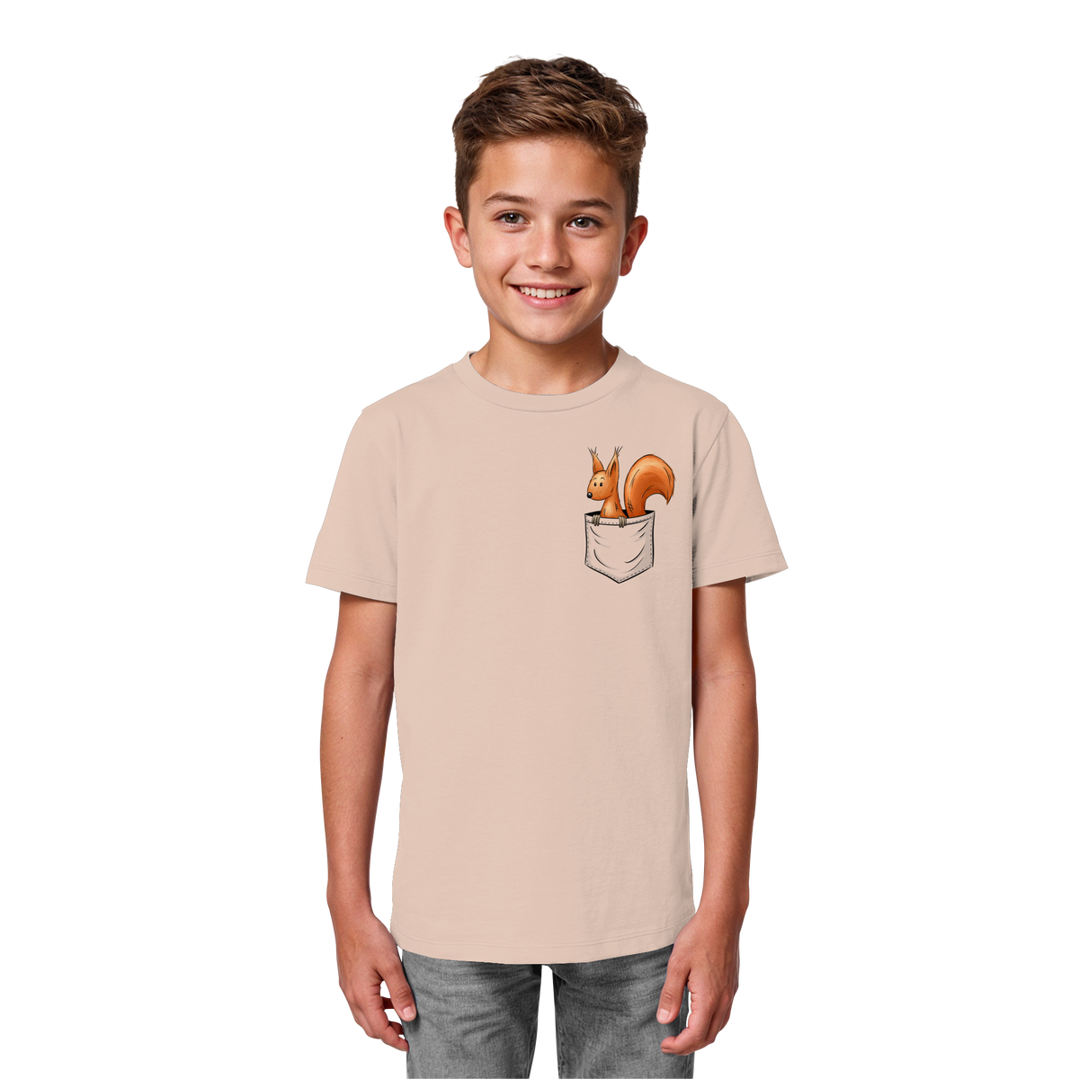 Lässiges Eichhörnchen In Tasche - Kids Organic Shirt