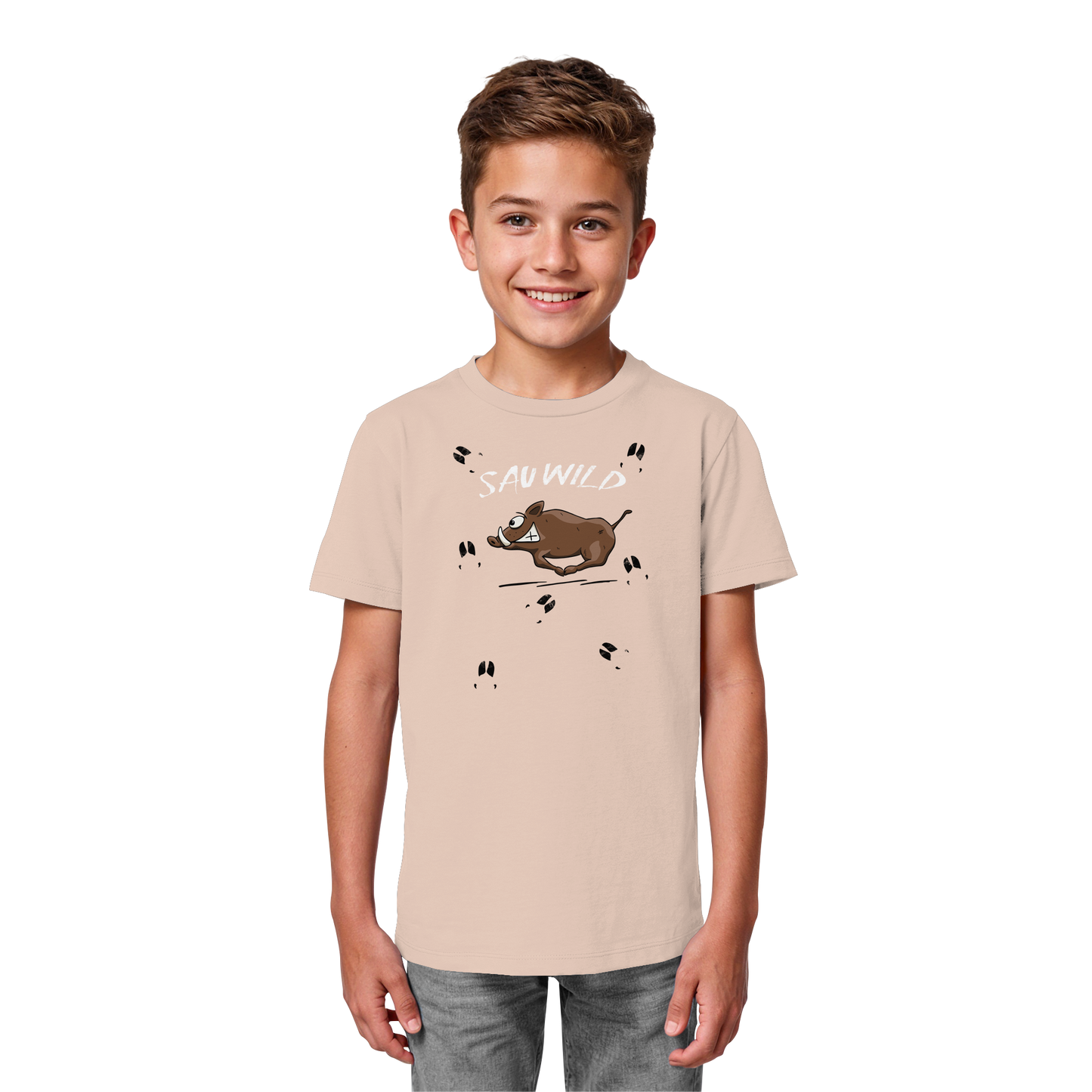 Sauwild wilde Sau | Wildschwein Keiler - Kids Organic Shirt