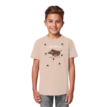 Sauwild wilde Sau | Wildschwein Keiler - Kids Organic Shirt