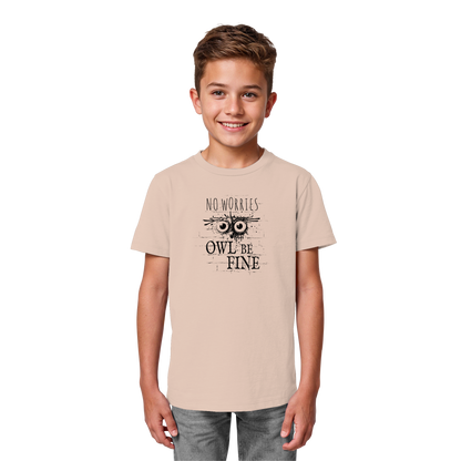 Owl Be Fine Street Art Eule - Kids Organic Shirt