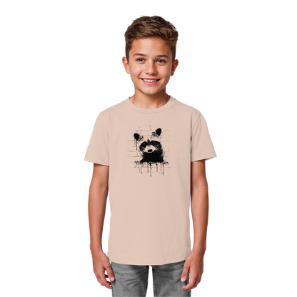 Funky Street Art Waschbär - Kids Organic Shirt