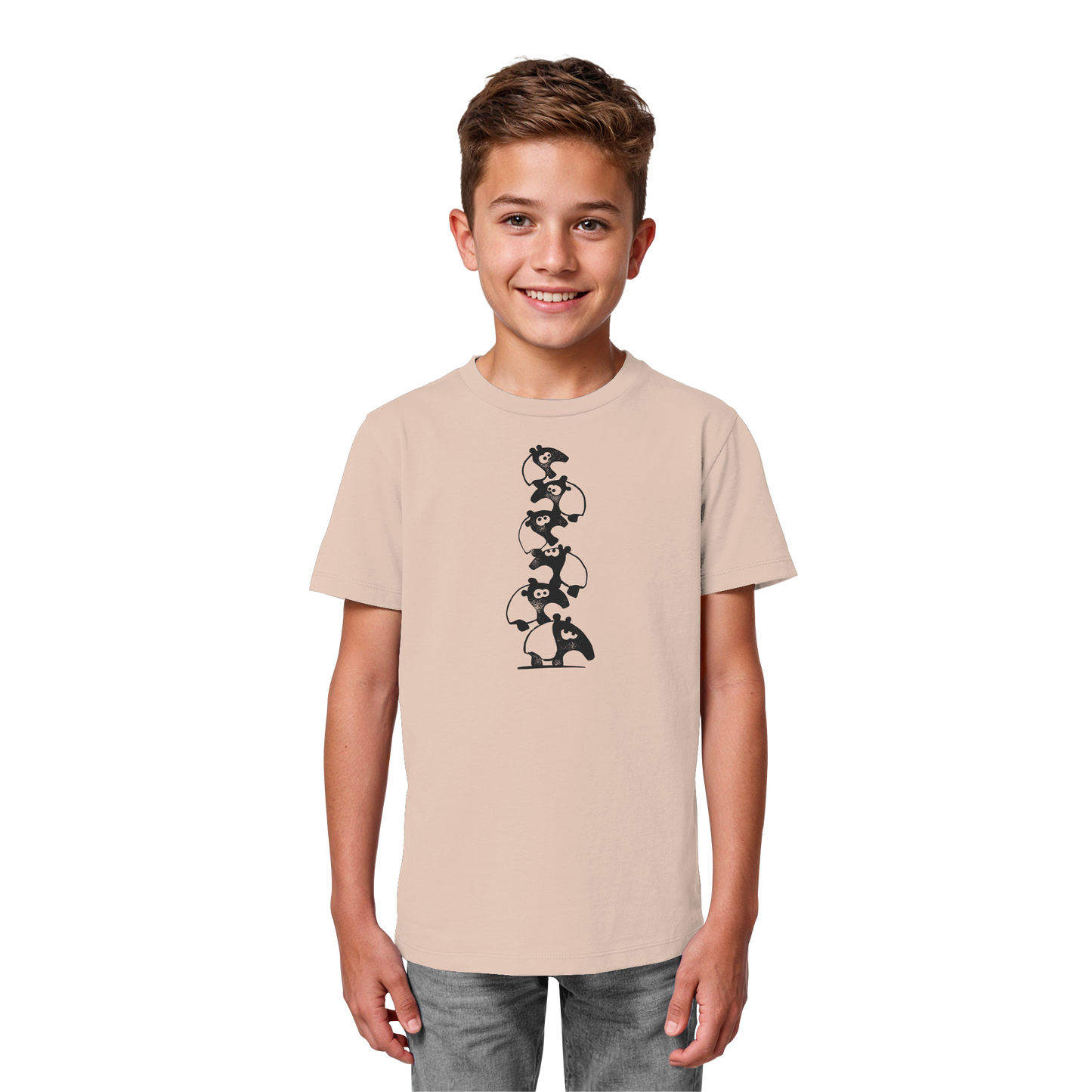 Lustiger Haufen aus Schabracken-Tapiren - Kids Organic Shirt