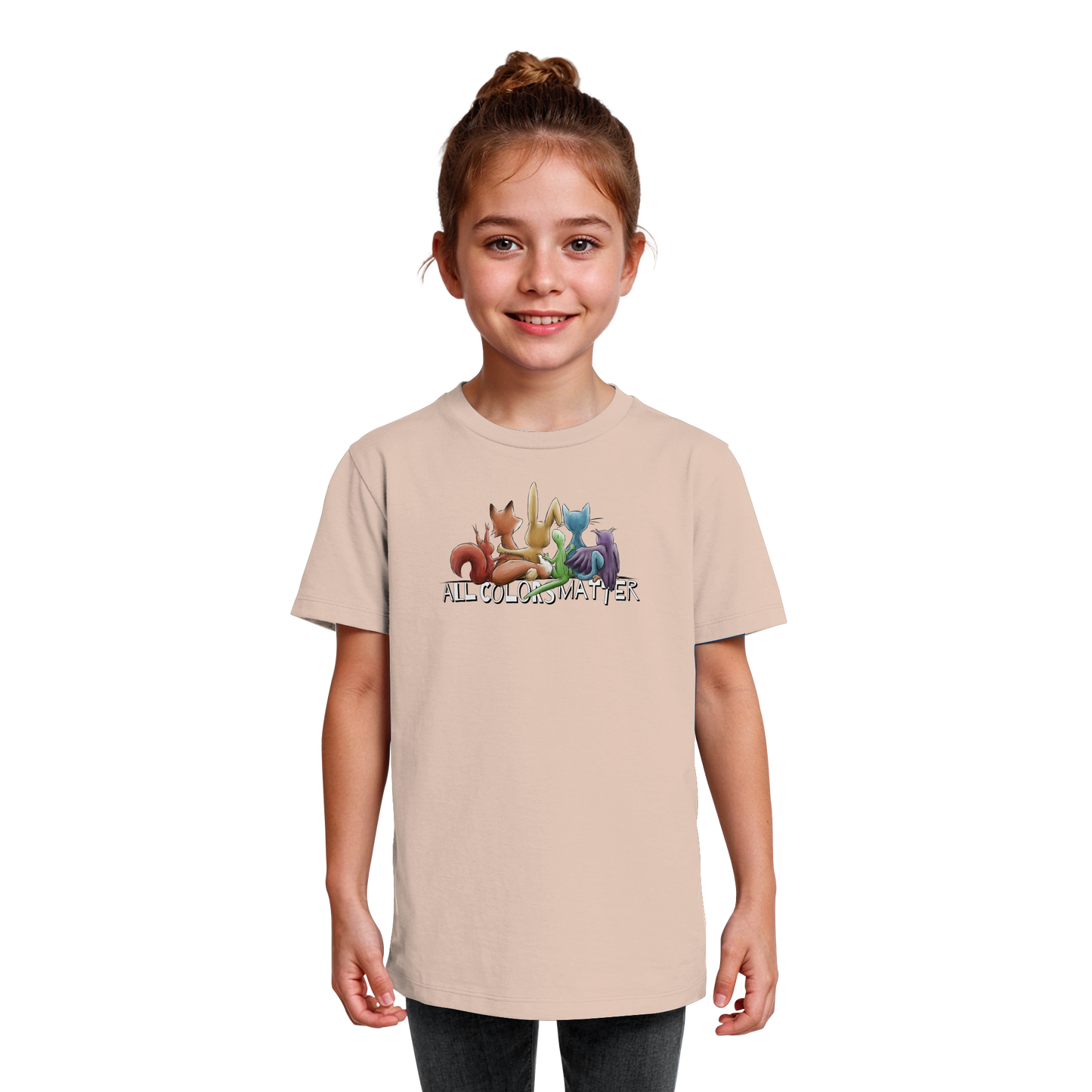 All Colors Matter! Regenbogen Tiere für Vielfalt - Kids Organic Shirt