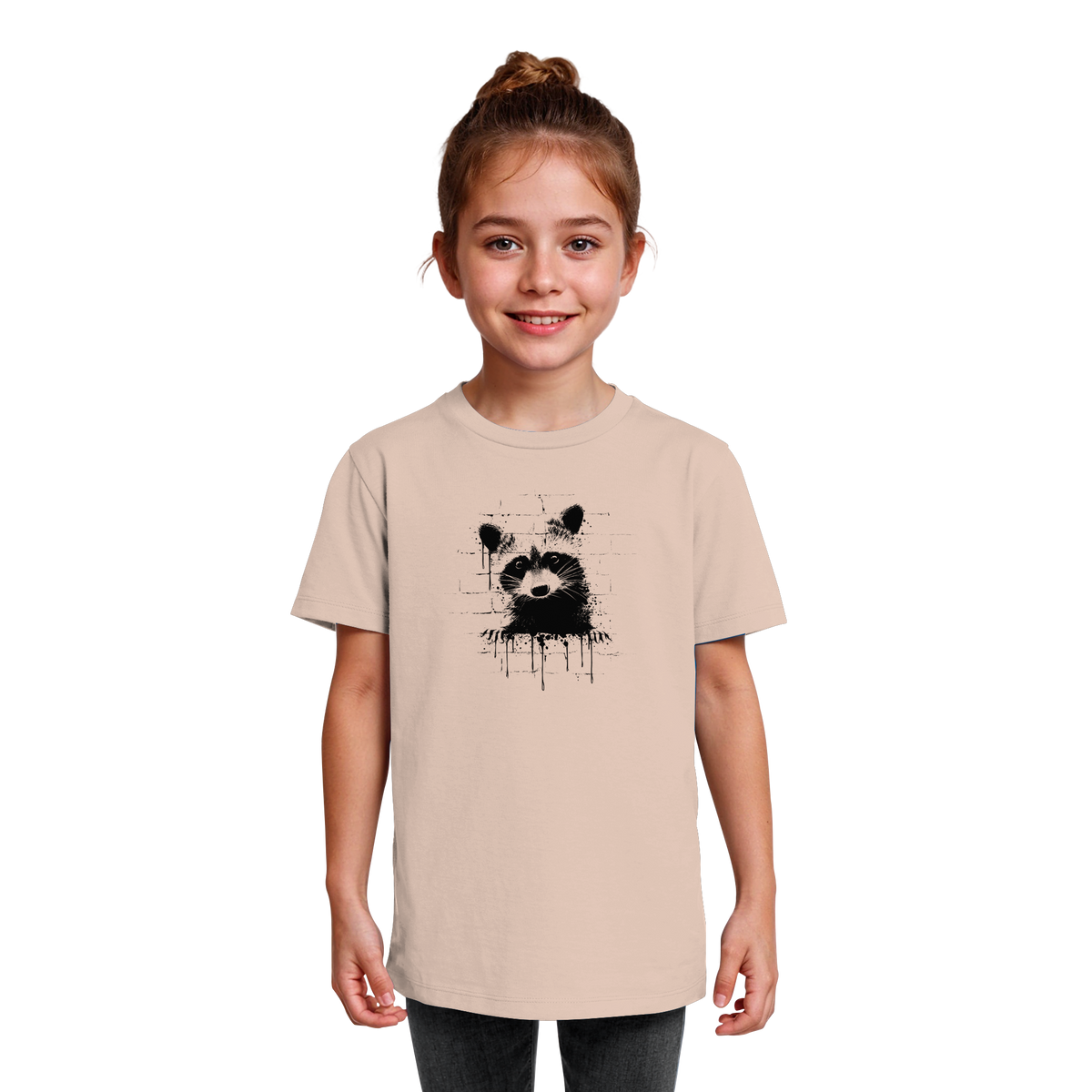Funky Street Art Waschbär - Kids Organic Shirt