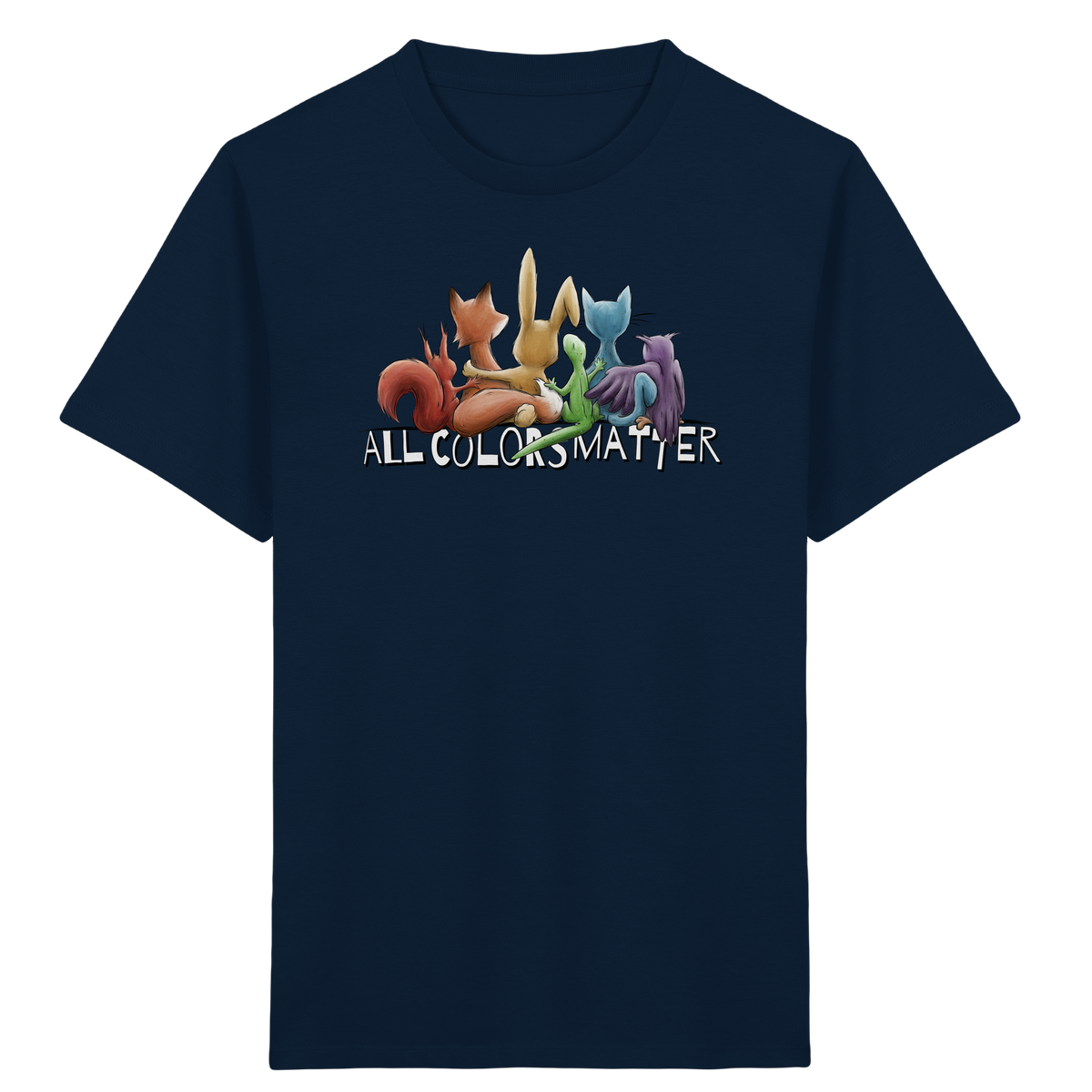All Colors Matter! Regenbogen Tiere für Vielfalt - Kids Organic Shirt