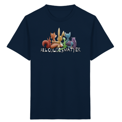 All Colors Matter! Regenbogen Tiere für Vielfalt - Kids Organic Shirt