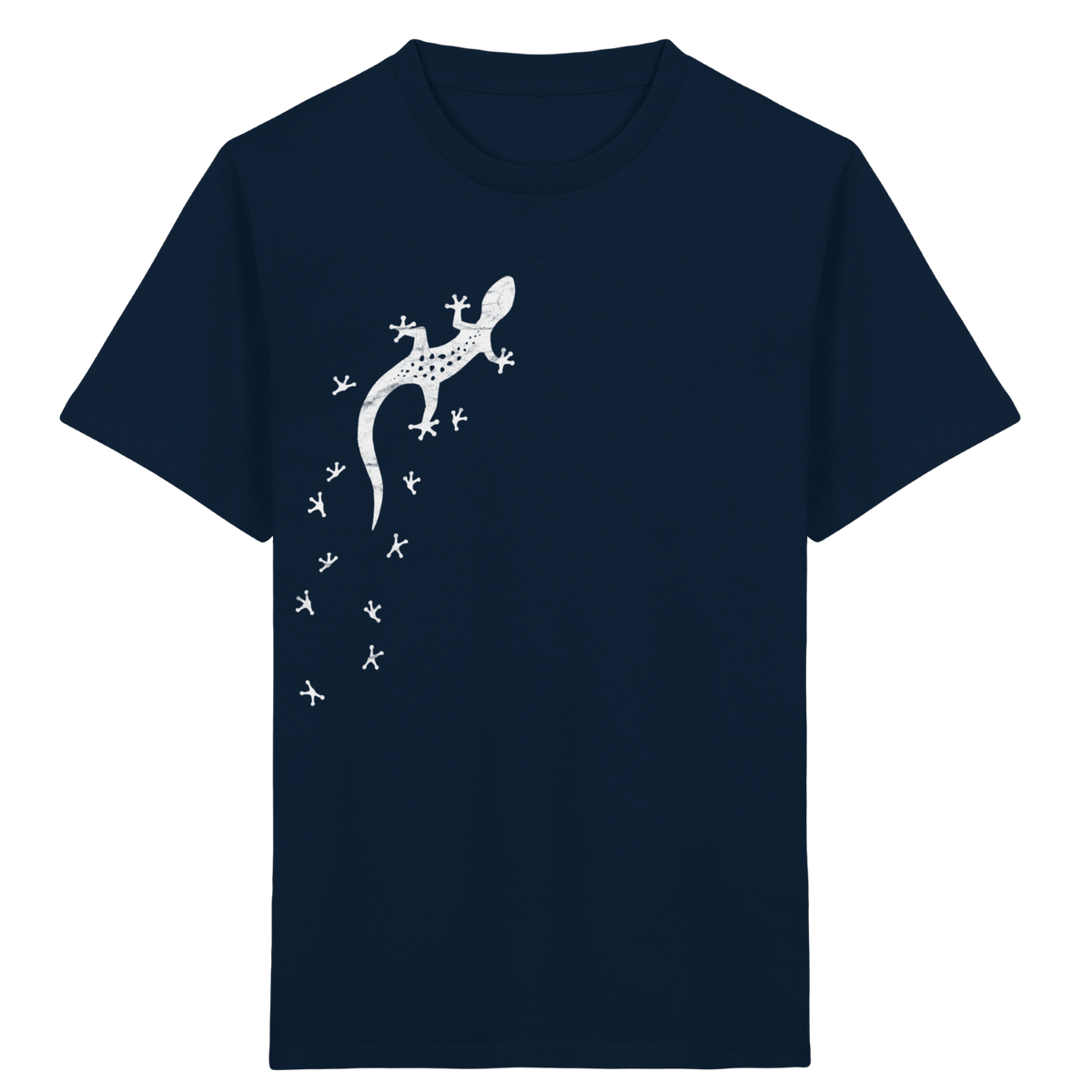 Gecko Eidechse Silhouette hell - Kids Organic Shirt