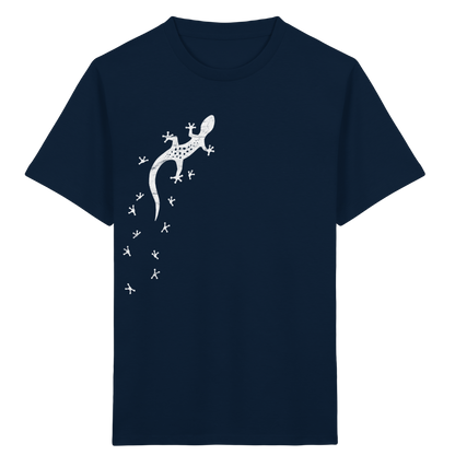 Gecko Eidechse Silhouette hell - Kids Organic Shirt