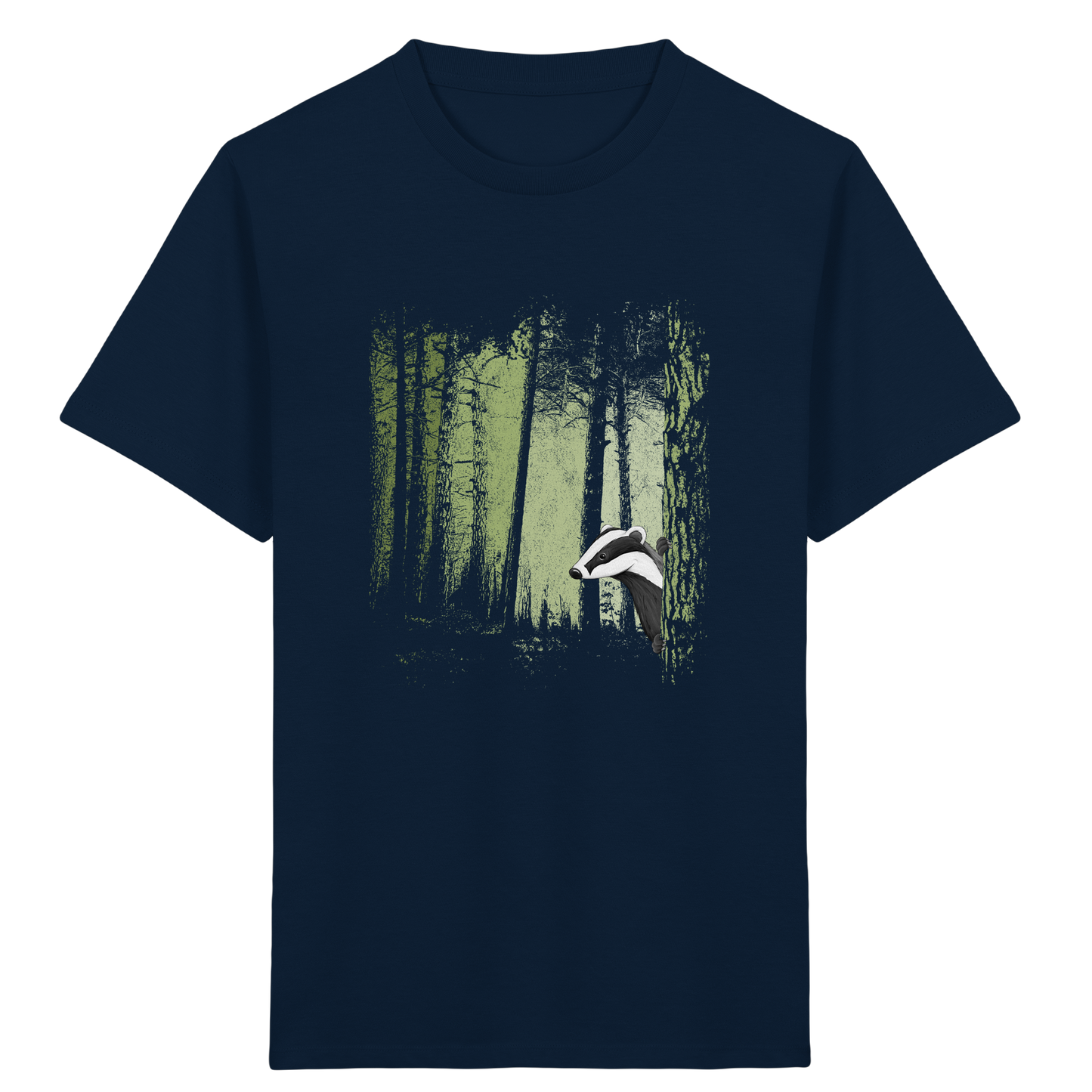 frecher Dachs im Zwielicht Wald - Kids Organic Shirt
