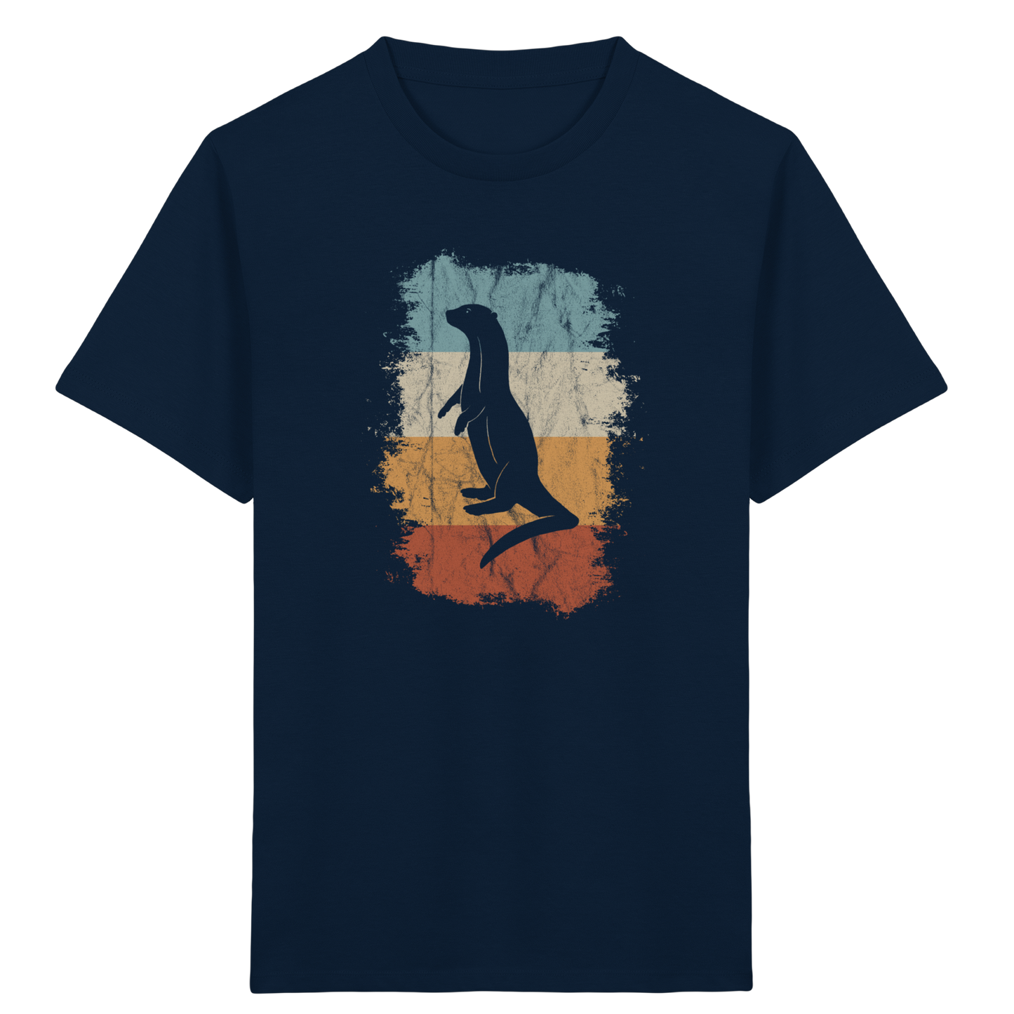 Retro Otter Fischotter Silhouette - Kids Organic Shirt