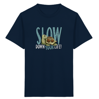 Slow Down Your Life Schildkröte - Kids Organic Shirt