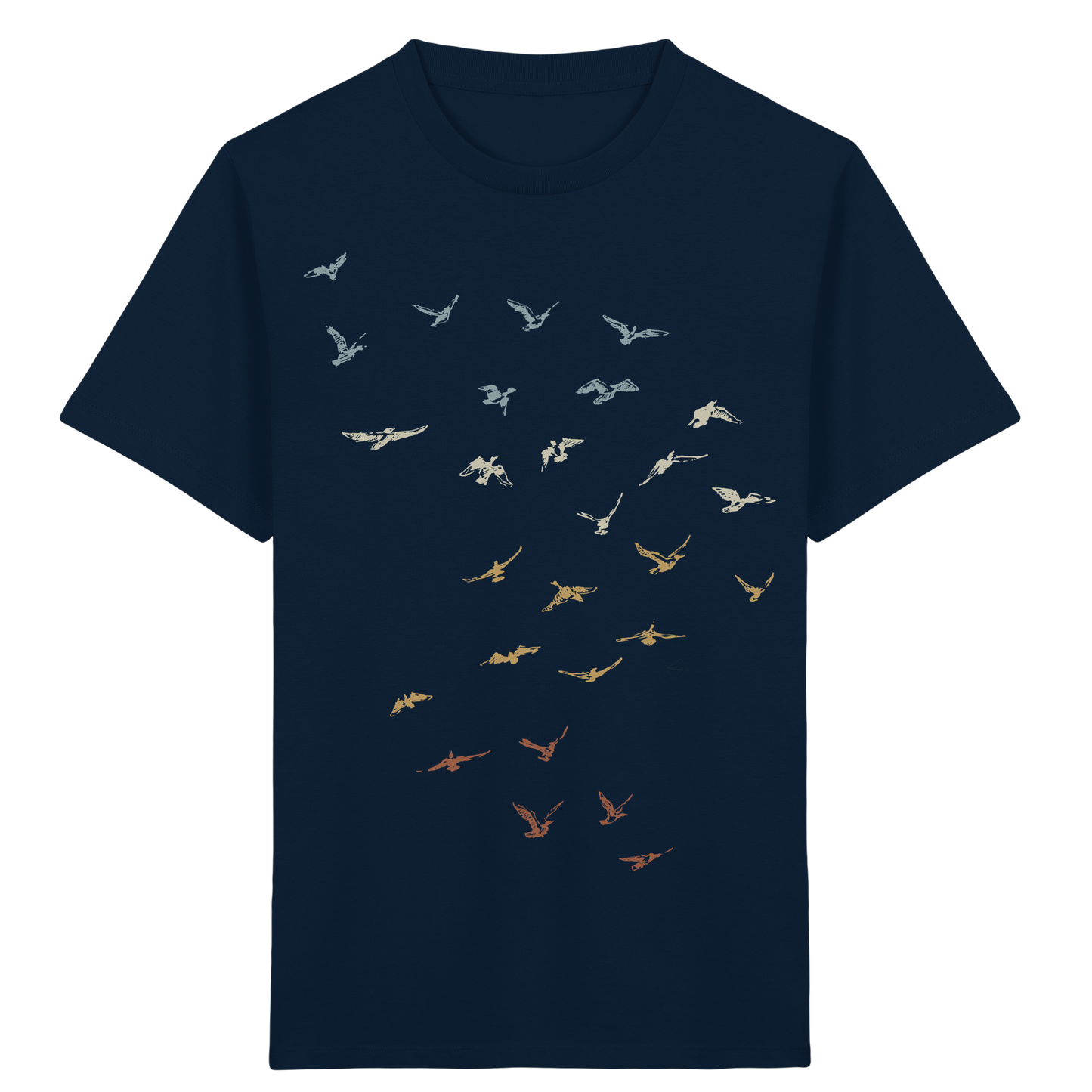 Retro Vogel Schwarm - Kids Organic Shirt