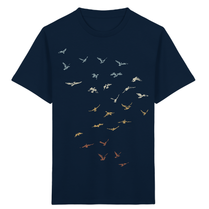 Retro Vogel Schwarm - Kids Organic Shirt