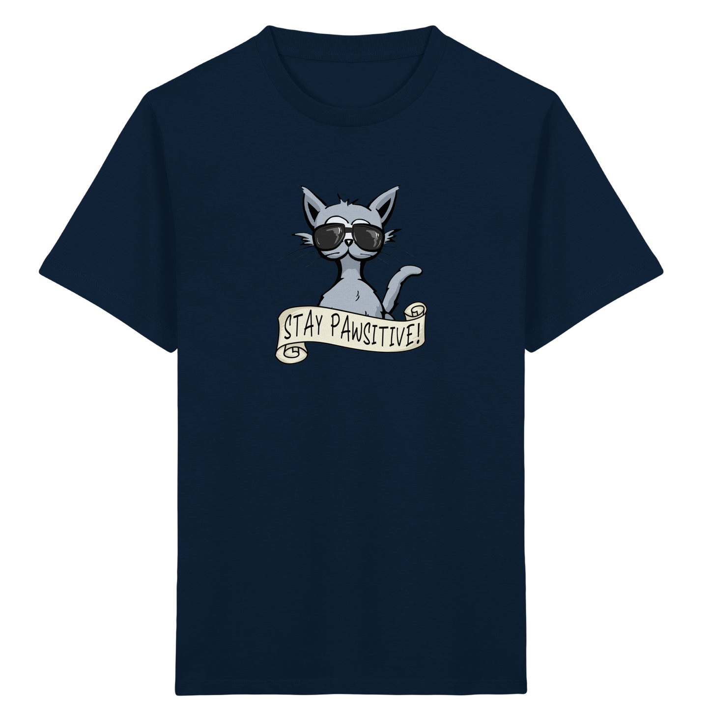 Stay Pawsitive Bleib lässig Hipster Katze - Kids Organic Shirt
