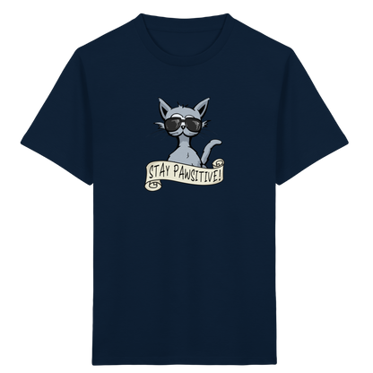 Stay Pawsitive Bleib lässig Hipster Katze - Kids Organic Shirt