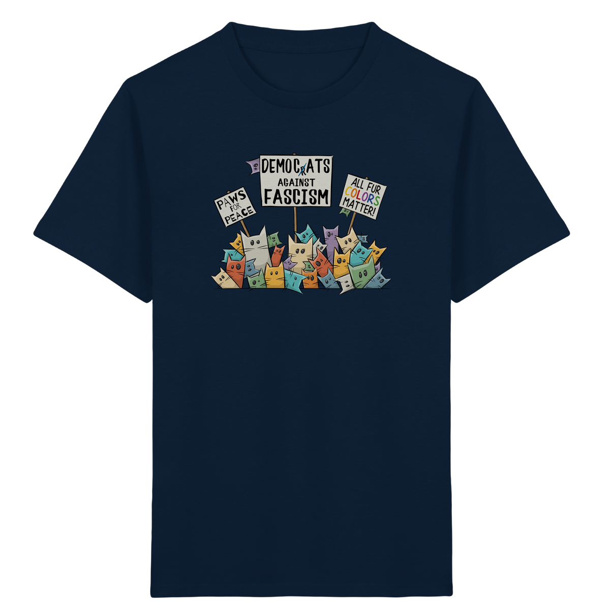Demo-Katzen gegen Faschismus und für Vielfalt - Kids Organic Shirt