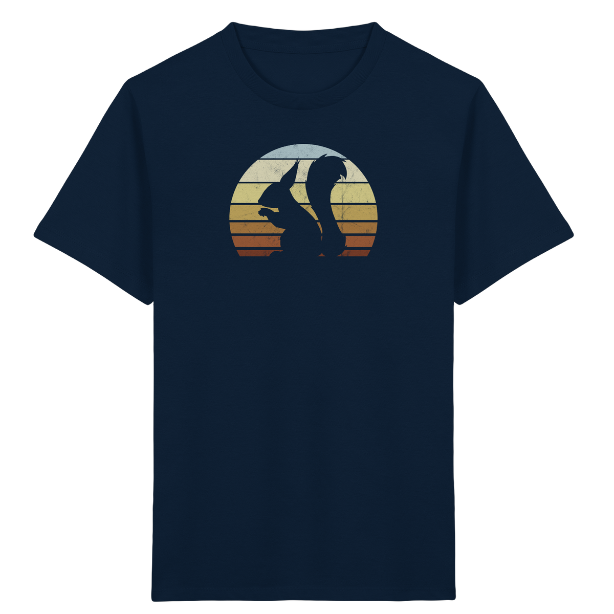 Retro Eichhörnchen Silhouette - Kids Organic Shirt