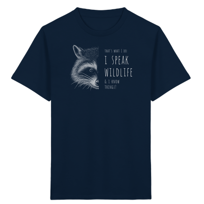 I Speak Wildlife And I Know Waschbär - Kids Organic Shirt