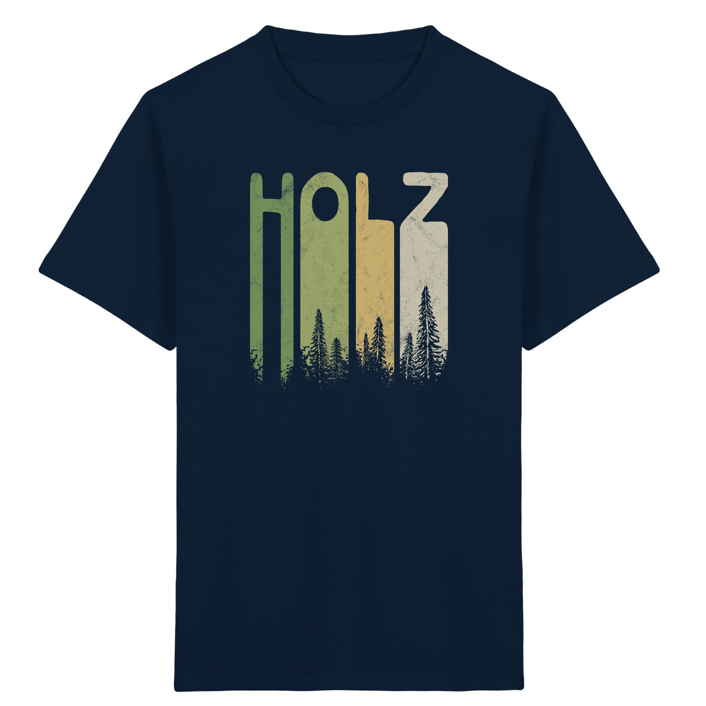 Holz Retro Wald Schriftzug - Kids Organic Shirt