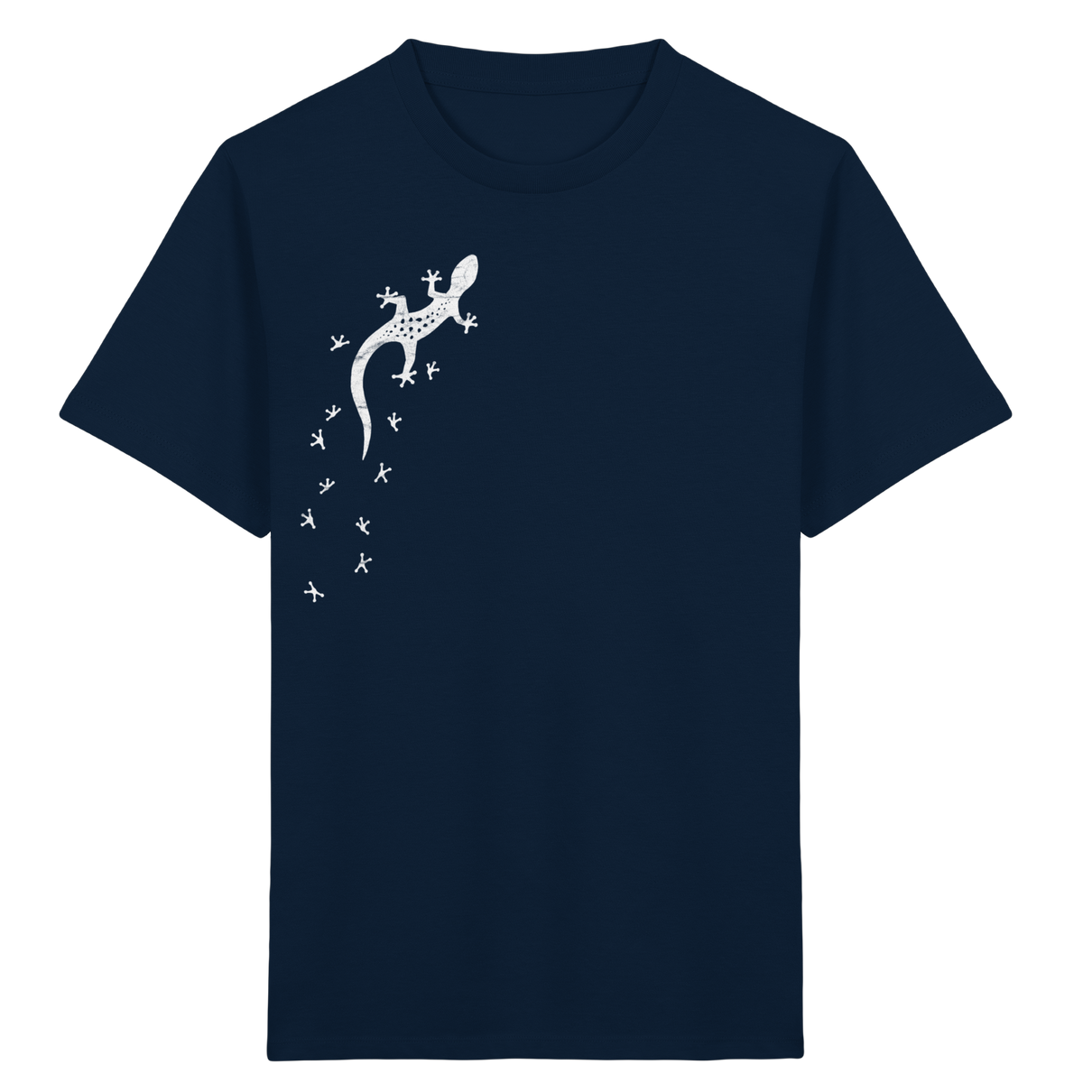 Gecko Eidechse Silhouette hell - Kids Organic Shirt