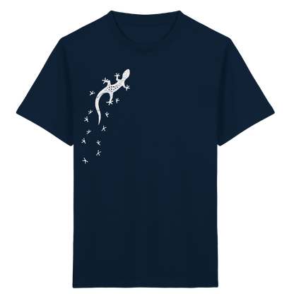 Gecko Eidechse Silhouette hell - Kids Organic Shirt