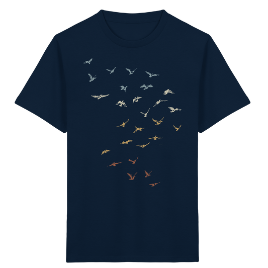 Retro Vogel Schwarm - Kids Organic Shirt
