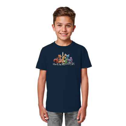 All Colors Matter! Regenbogen Tiere für Vielfalt - Kids Organic Shirt