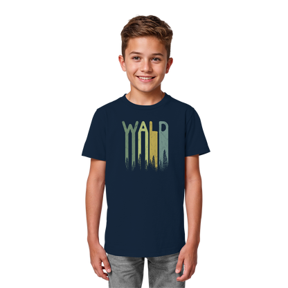 Wald Retro Forst Schriftzug - Kids Organic Shirt