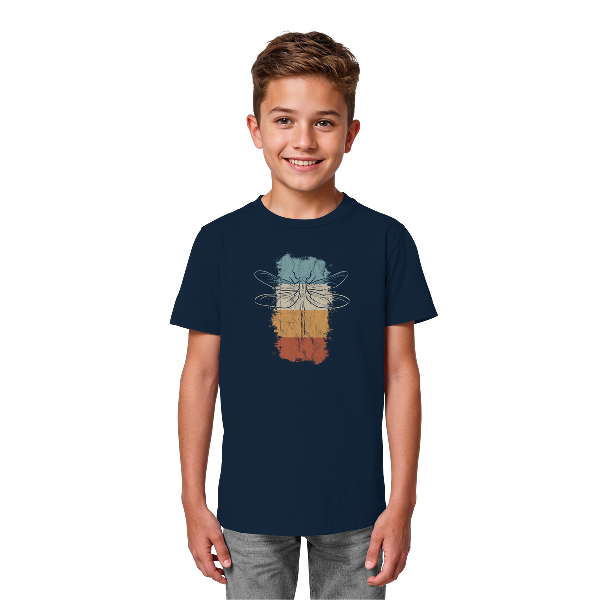 Retro Kunst Libelle | Vintage Dragonfly - Kids Organic Shirt