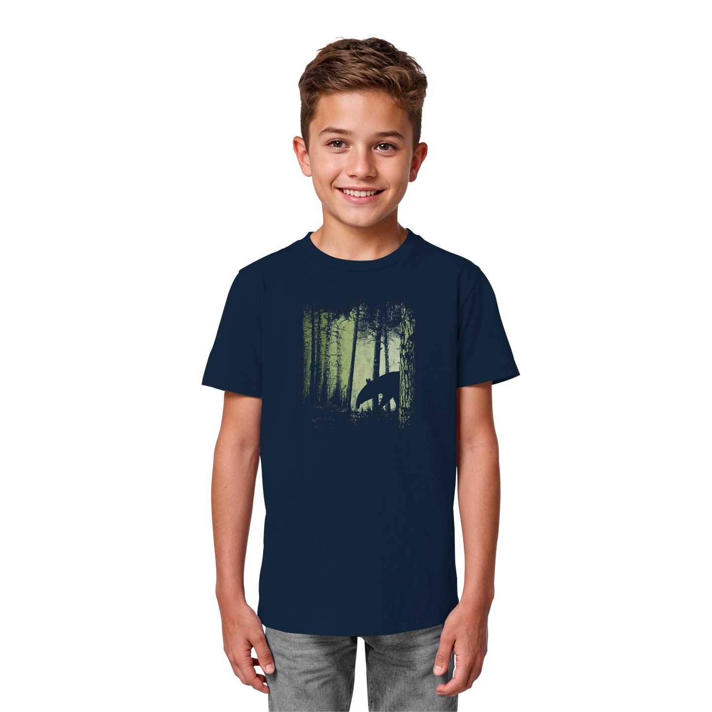 Lässiger Tapir im Zwielicht Wald - Kids Organic Shirt