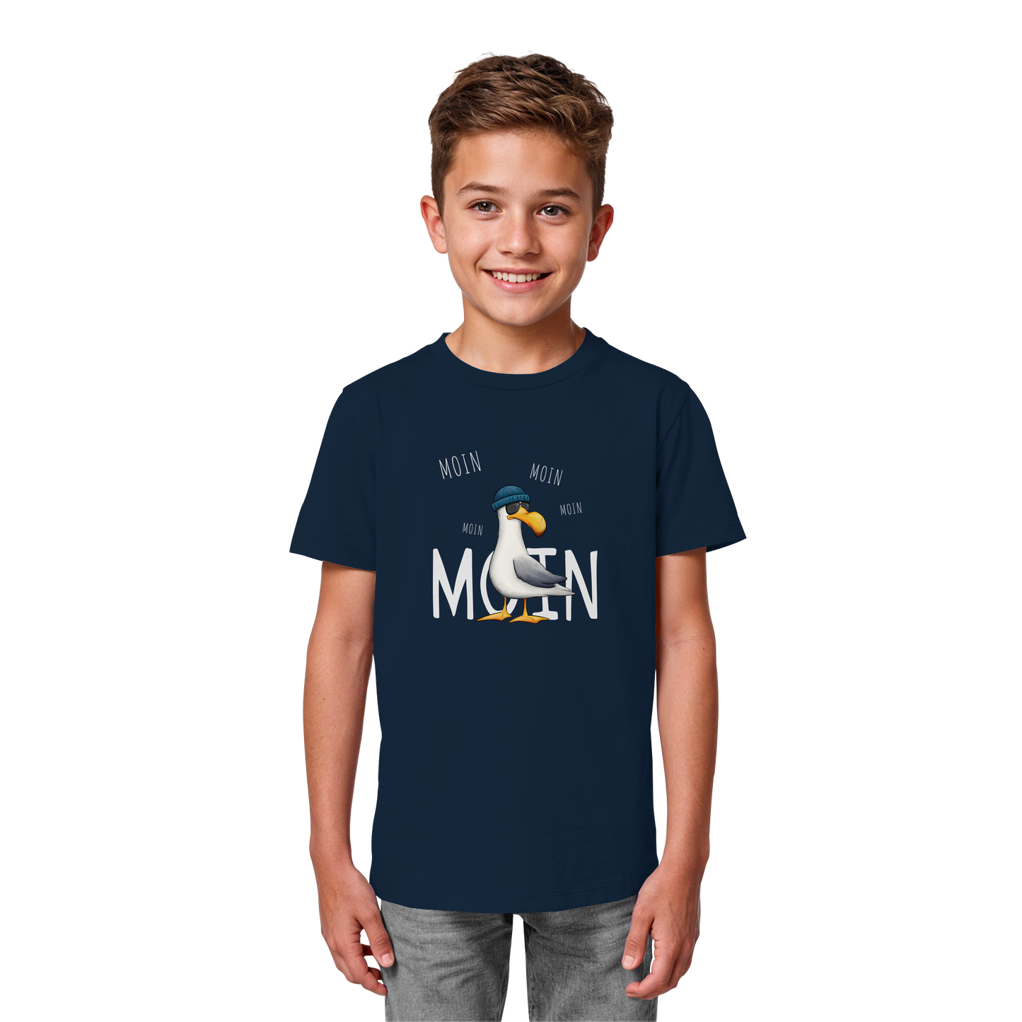 Moin Moin Lässige Hipster Möwe  - Kids Organic Shirt