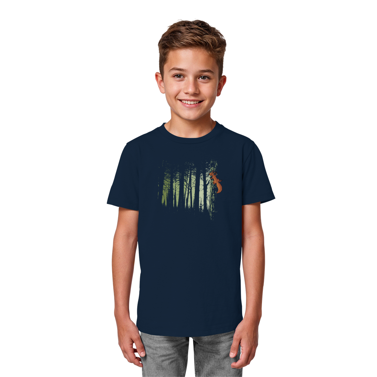 Eichhörnchen im Zwielicht-Wald - Kids Organic Shirt