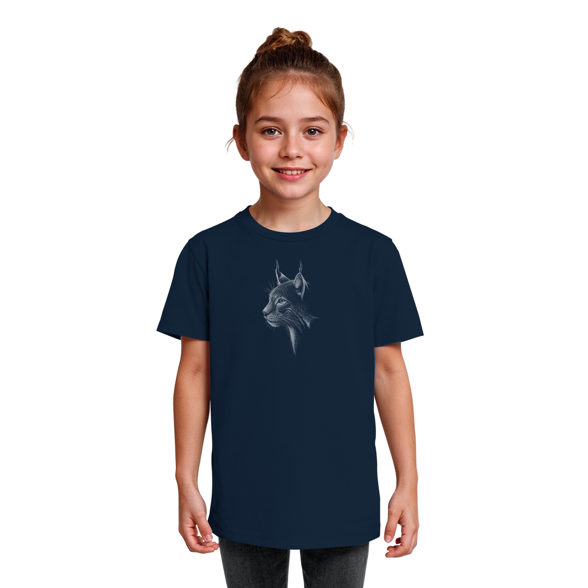Luchs Kritzelkunst Wildkatze Illustration - Kids Organic Shirt