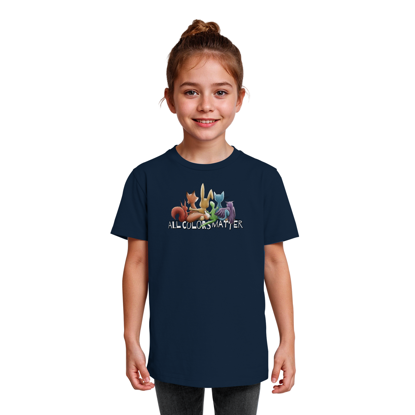 All Colors Matter! Regenbogen Tiere für Vielfalt - Kids Organic Shirt