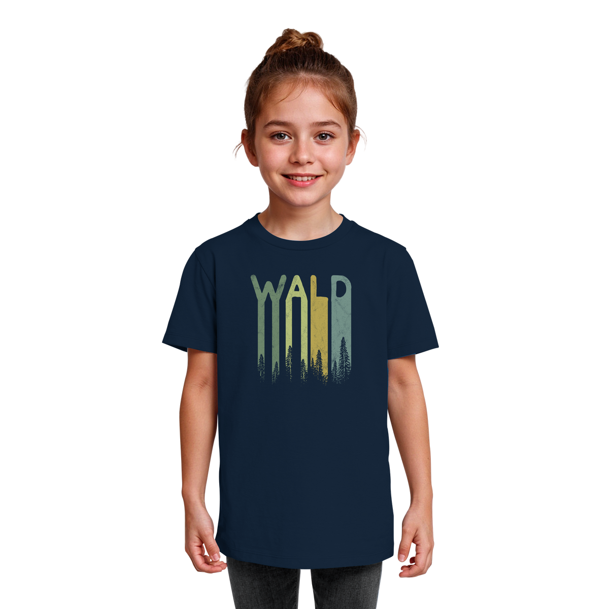 Wald Retro Forst Schriftzug - Kids Organic Shirt