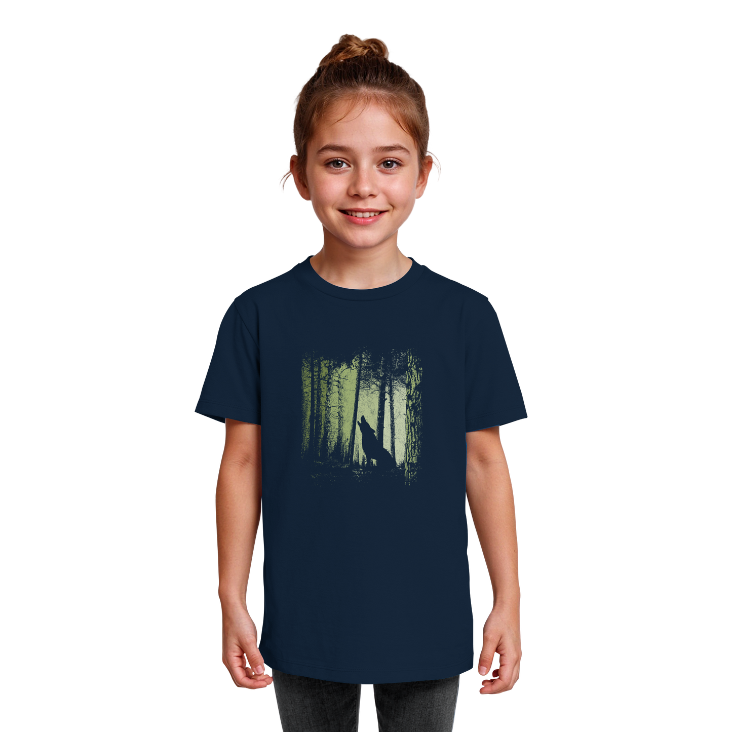 Einsamer Wolf im Zwielicht Wald  - Kids Organic Shirt