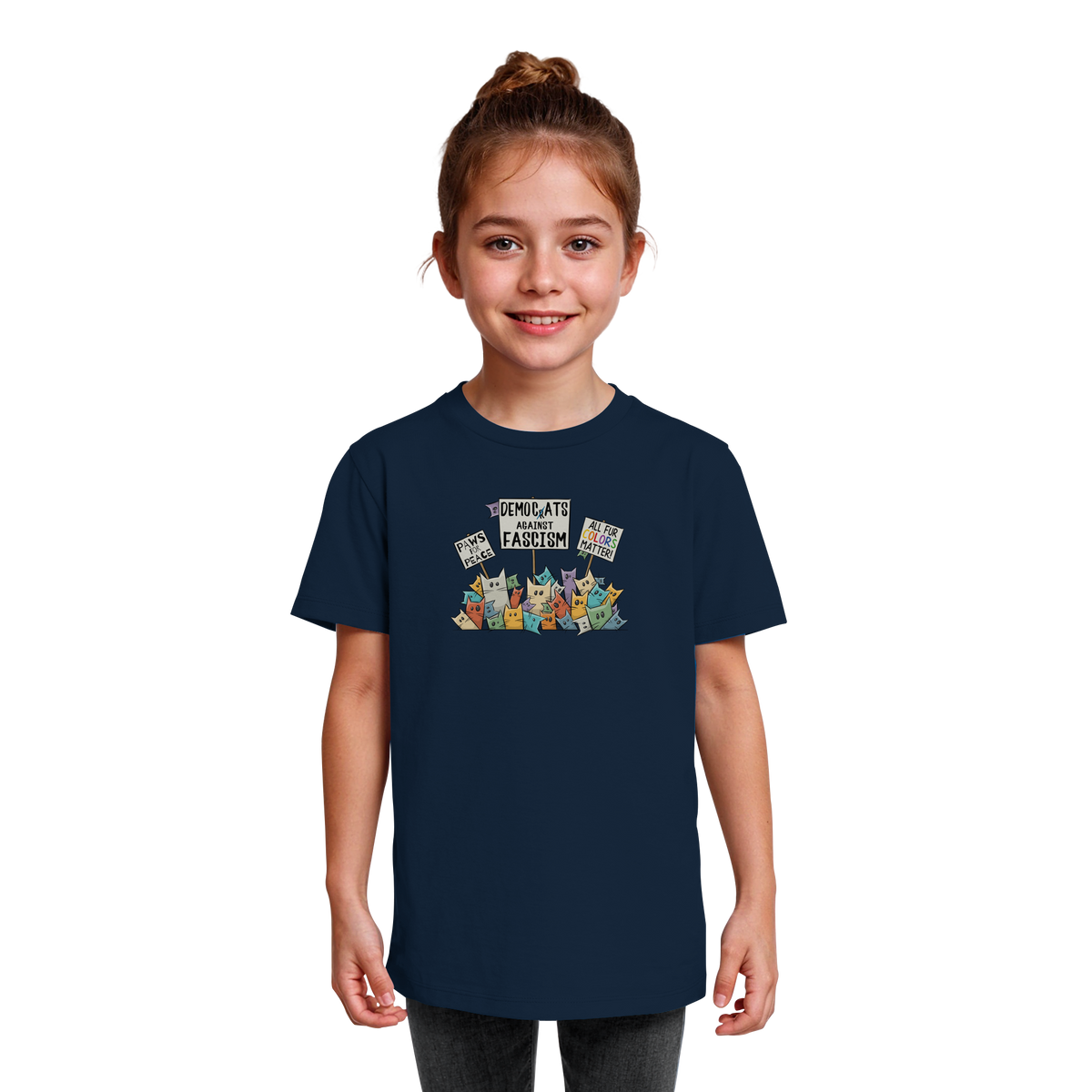 Demo-Katzen gegen Faschismus und für Vielfalt - Kids Organic Shirt