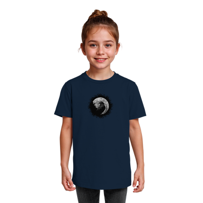 Schwarzer Rabe bei Vollmond  - Kids Organic Shirt