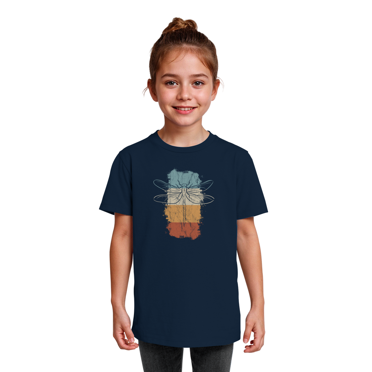 Retro Kunst Libelle | Vintage Dragonfly - Kids Organic Shirt