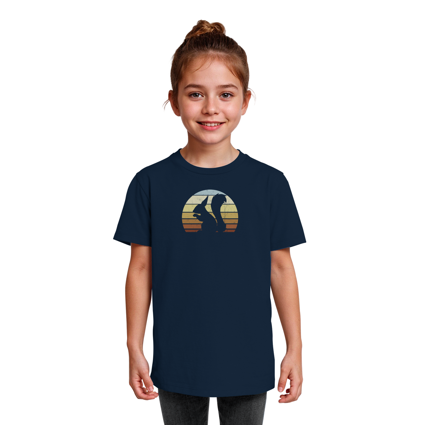 Retro Eichhörnchen Silhouette - Kids Organic Shirt