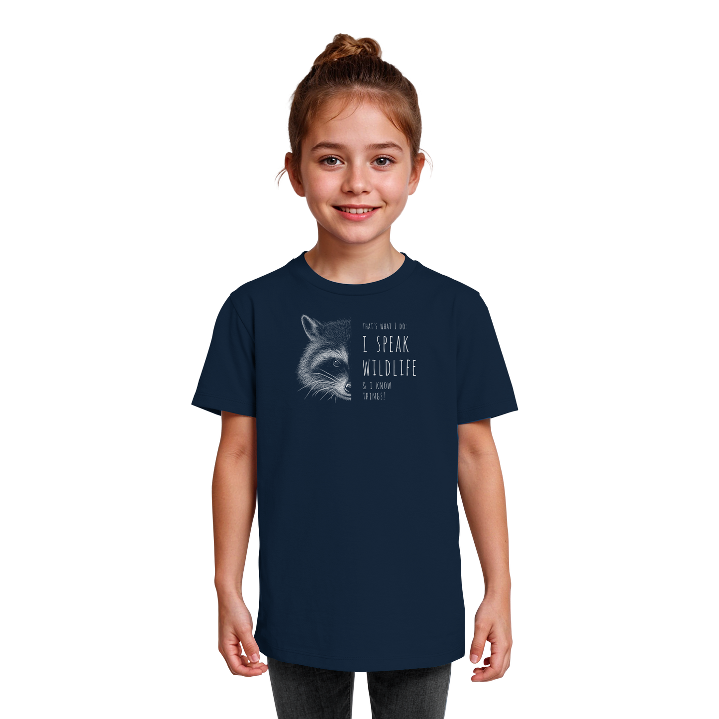 I Speak Wildlife And I Know Waschbär - Kids Organic Shirt