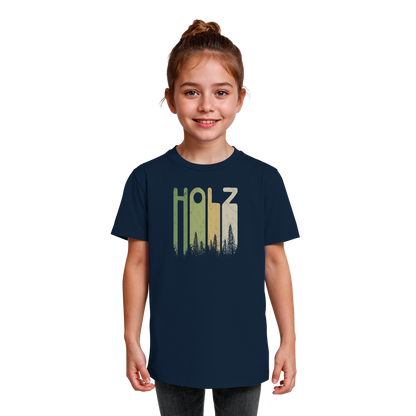 Holz Retro Wald Schriftzug - Kids Organic Shirt