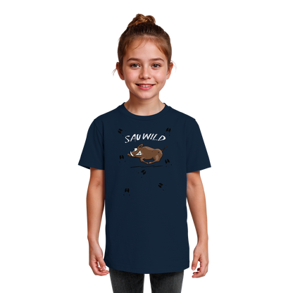 Sauwild wilde Sau | Wildschwein Keiler - Kids Organic Shirt