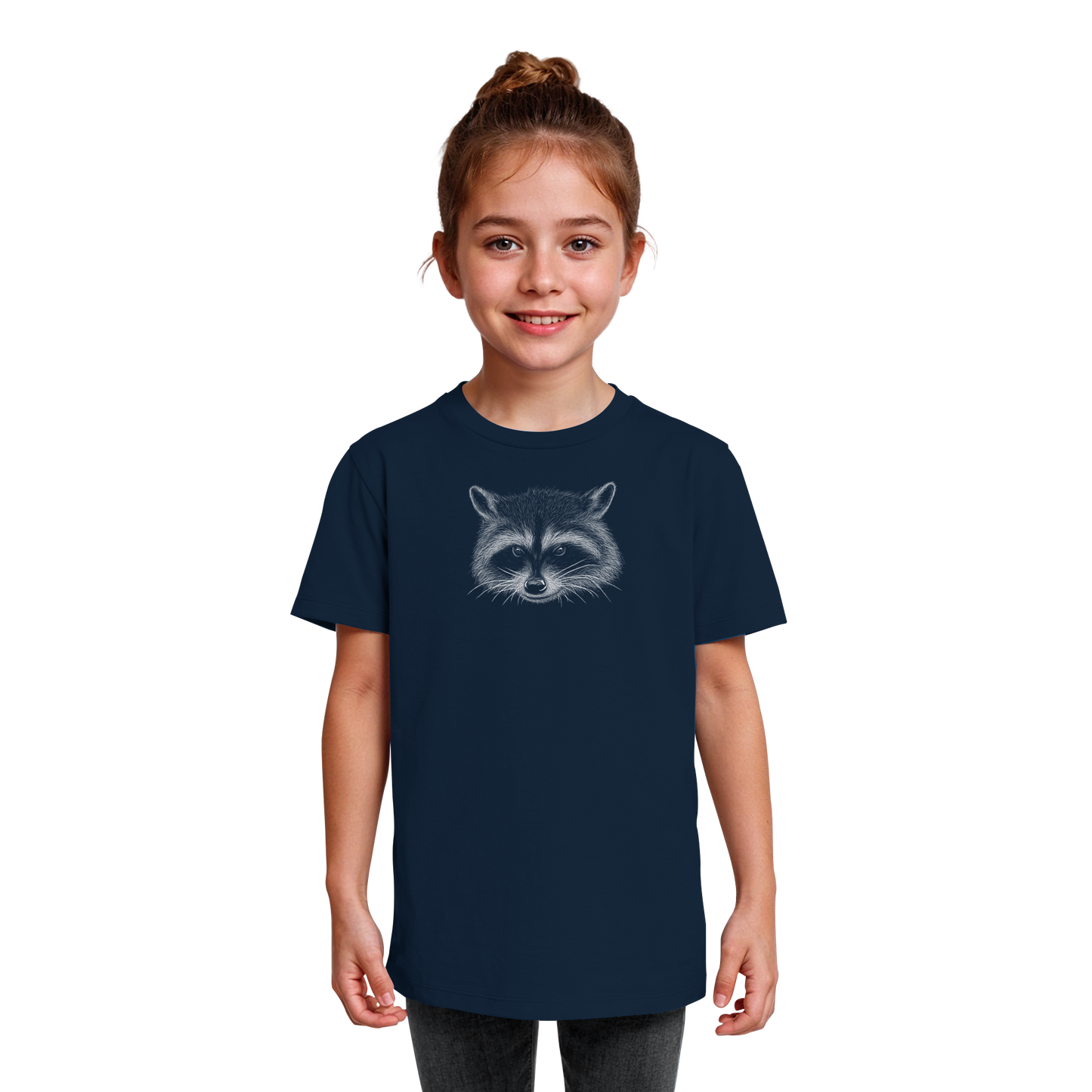 Waschbär Illustration Kritzelkunst - Kids Organic Shirt