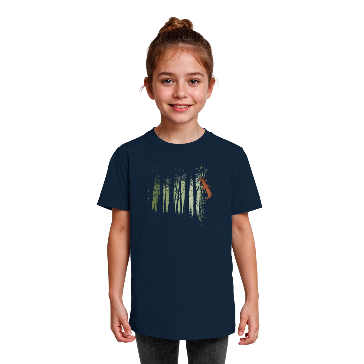 Eichhörnchen im Zwielicht-Wald - Kids Organic Shirt