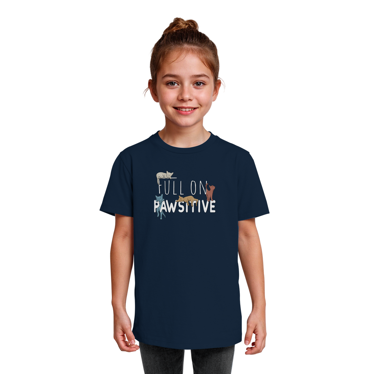 Full On Pawsitive! Gechillte Katzen - Kids Organic Shirt